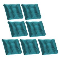 Kit 07 Almofada Para Poltrona Costela com Enchimento Suede Azul Turquesa - Ahazzo Móveis