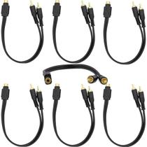 Kit 07 Cabo Rca Y Flexível 2 Macho 1 Fêmea Som Automotivo