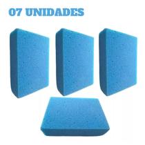 Kit 07 Esponja Automotiva Macia Lava Carro Multiuso Azul 15x10x5 Cm Kit 07 Esponja Automotiva Macia Lava Carro Multiuso Azul 15x10x5 Cm