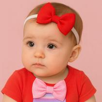 Kit 07 Faixas Laço para Bebê Semaninha RN Menina Acessório Infantil