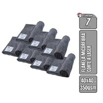 Kit 07 Flanelas Microfibra Lincoln Cinza 40x40cm 350GSM