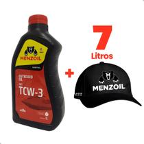 Kit 07 Litros Óleo TCW3 Menzoil 2T Motores de Popa + 01 Boné