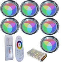 Kit 07 LUMINARIA PISCINA HIPER LED 15W INOX 316 RGB ROSCA Kit 07 LUMINARIA PISCINA HIPER LED 15W INOX 316 RGB ROSCA