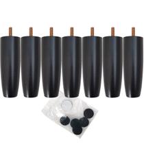 Kit 07 Pés De Madeira Para Camas Box Casal Pe De Cama 13cm Pés Para Móveis Preto Kit 07 Pés De Madeira Para Camas Box Casal Pe De Cama 13cm Pés Para Móveis Preto