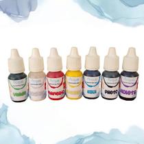 Kit 07 Pigmentos Base Água SunCristal - Alto Rendimento para Artesanato e Pintura