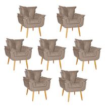 Kit 07 Poltrona Opala Sala Escritório Recepção Quarto Suede Capuccino - Ninho Decor Kit 07 Poltrona Opala Sala Escritório Recepção Quarto Suede Capuccino - Ninho Decor