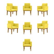 Kit 07 Poltronas Decorativa Reforçadas Sala Balaqui Decor Cor:amarelo