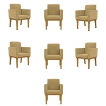 Kit 07 Poltronas Decorativa Reforçadas Sala Balaqui Decor Cor:capuccino