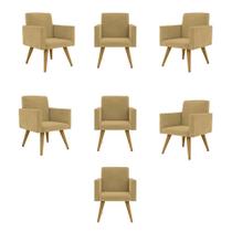 Kit 07 Poltronas Nina Decorativa Para Recepção Balaqui Decor Cor:capuccino Kit 07 Poltronas Nina Decorativa Para Recepção Balaqui Decor Cor:capuccino