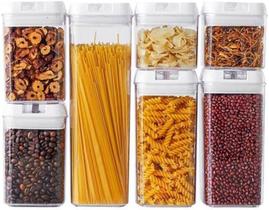 Kit 07 Potes Herméticos Acrílico Multiuso Resistente Porta Alimento Cozinha - TOP RIO