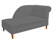 Kit 07 Recamier Decorativa Judi Pé em Madeira 2 Lugares Sala de Estar Recepção Escritório material sintético Cinza - KDAcanto Móveis