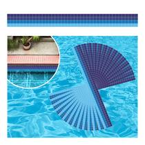 Kit 08 Adesivos Piscina Vinílico Degradê Pastillha Azul 100x10cm