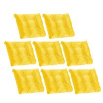 Kit 08 Almofada Com Botão Strass Para Poltrona Costela com Enchimento Tecido Sintético Amarelo - Ahazzo Móveis