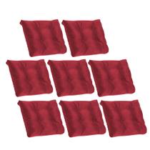 Kit 08 Almofada Para Poltrona Costela com Enchimento Tecido Sintético Vermelho - Ahazzo Móveis