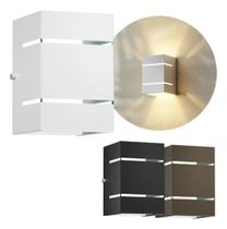 Kit 08 Arandelas Alumínio 2 Focos 2 Frisos Parede Muro MF115