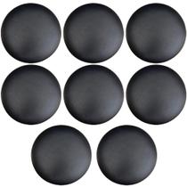 Kit 08 Assentos Redondo Banqueta Cadeira Estofados Poltronas H02 Corano Preto 35 cm - Lyam Decor