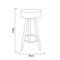 Kit 08 Banqueta Alta Flora Pés Palito em Madeira Branco para Bar Bistrô Cozinha material sintético Vermelho - KDAcanto Móveis