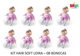 Kit 08 Bonecas Colecao Hair Soft Loira Corpo de Pano Super Macia menina Milk