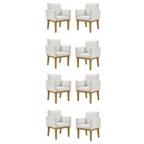 Kit 08 Cadeiras Decorativa ReforçadaLinho Bege