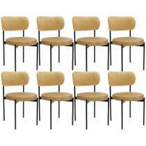 Kit 08 Cadeiras Estofadas Para Sala De Jantar Louvre L02 material sintético Fendi - Lyam Decor Kit 08 Cadeiras Estofadas Para Sala De Jantar Louvre L02 material sintético Fendi - Lyam Decor