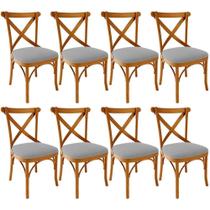 Kit 08 Cadeiras Para Sala De Jantar E Estar Living Estofada ávila L02 Suede Cinza - Lyam Kit 08 Cadeiras Para Sala De Jantar E Estar Living Estofada ávila L02 Suede Cinza - Lyam
