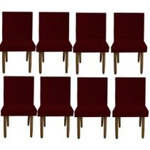 Kit 08 Cadeiras Para Sala De Jantar Tóquio Pés palito Suede Marsala - D'Classe Decor Kit 08 Cadeiras Para Sala De Jantar Tóquio Pés palito Suede Marsala - D'Classe Decor