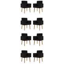 Kit 08 Cadeiras Poltrona Recepção - Balaqui Decor Preto