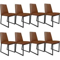 Kit 08 Cadeiras Sala De Jantar L02 Marrom