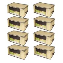 Kit 08 Caixa Organizadora em TNT com Visor 45 x 45 x 20cm Kit 08 Caixa Organizadora em TNT com Visor 45 x 45 x 20cm