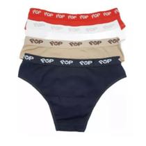 Kit 08 Calcinhas Algodão Pop Adulto PLUS SIZE 52/54 Básica Lisa Com Coz Largo Sortidas
