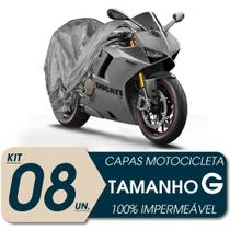 Kit 08 capa motocicleta impermeavel classic g