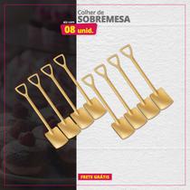 Kit 08 Colheres de Sobremesa Inox Pá Quadrada Kit 08 Colheres de Sobremesa Inox Pá Quadrada