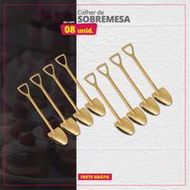 Kit 08 Colheres de Sobremesa Inox Pá Redonda Kit 08 Colheres de Sobremesa Inox Pá Redonda