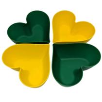 Kit 08 Cumbucas Petisqueiras Verde e Amarela Coração