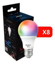 Kit 08 Lâmpadas Futurista Bivolt 10W E27 Branca - RGB/Wifi