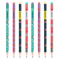 kit 08 Lápis Preto Grafite HB c/ Borracha Gamer Leo&Leo Estampado Decorado