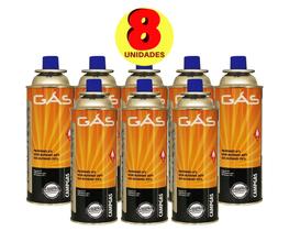 Kit 08 Latas Refis Gás Butano 227g P/ Fogareiro E Maçarico