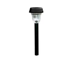 Kit 08 Lum Espeto Solar Jardim Decoração Led Preto Abs 6000K