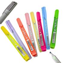 Kit 08 Marca Texto Cores Pasteis E Neon Destro Canhoto Anatomico Macio