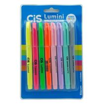 Kit 08 Marca-textos CIS Lumini Neon + Pastel Encartelado