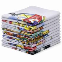 Kit 08 Pano De Prato Copa KazzaVip Sacaria 95% Algodão Estampado com Glitter 45cmx71cm Branco Off-White