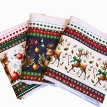 Kit 08 Pano De Prato Decoração de Natal Premium Cozinha Luxo