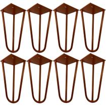Kit 08 Pés de Ferro Aço Hairpin Legs 15 cm Bronze A01 Sofá Móveis Mesa - Inoviza