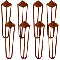 Kit 08 Pés de Ferro Aço Hairpin Legs 30 cm Bronze A01 Sofá Móveis Mesa - Inoviza Kit 08 Pés de Ferro Aço Hairpin Legs 30 cm Bronze A01 Sofá Móveis Mesa - Inoviza