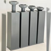 Kit 08 Pés Plásticos Quadrado 17 cm Cinza Para Armário M02 Balcão Móveis Cozinha - Inoviza