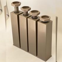 Kit 08 Pés Plásticos Quadrado 17 cm Nogal Para Armário M02 Balcão Móveis Cozinha - Inoviza