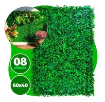 Kit 08 Placas De Parede Verde Folhagem Sintético Artificial