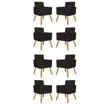 Kit 08 Poltronas Decorativa Para Recepção material sintético Preto Kit 08 Poltronas Decorativa Para Recepção material sintético Preto