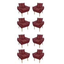 Kit 08 Poltronas Opala Decorativas Sala De Estar Suede Cor:marsala Kit 08 Poltronas Opala Decorativas Sala De Estar Suede Cor:marsala