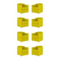 Kit 08 Poltronas Tilla Consultório Recepção Sala Suede